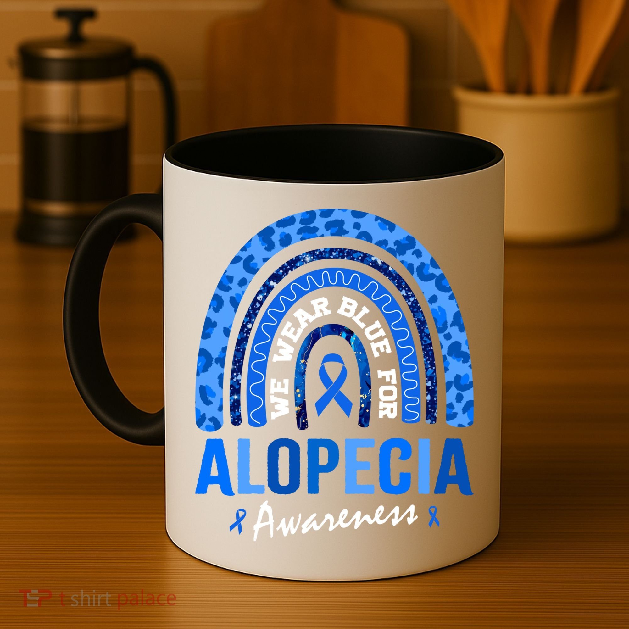 Hair Loss Areata Blue Lopecia Awareness Gift Coffee Mug