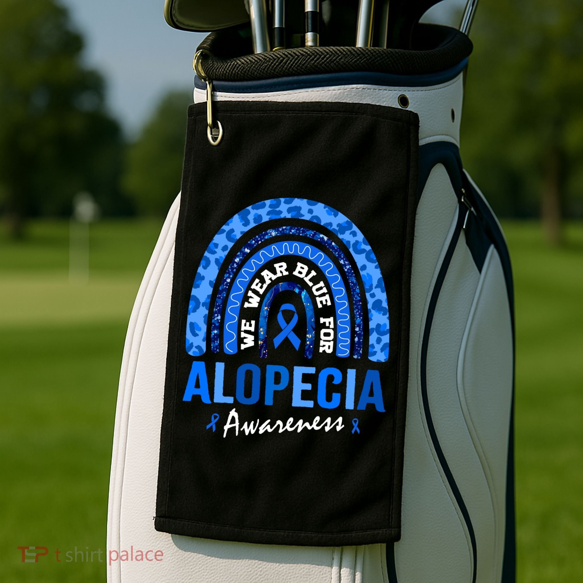Hair Loss Areata Blue Lopecia Awareness Gift Golf Towel