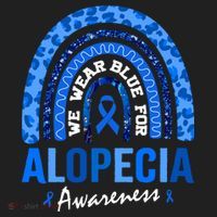 Hair Loss Areata Blue Lopecia Awareness Gift Golf Towel thumb 3