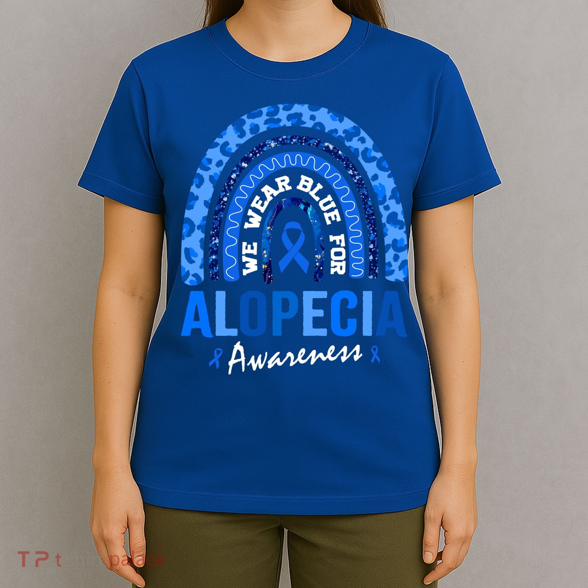 Hair Loss Areata Blue Lopecia Awareness Gift T-Shirt