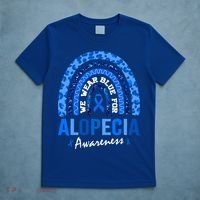 Hair Loss Areata Blue Lopecia Awareness Gift T-Shirt thumb 5