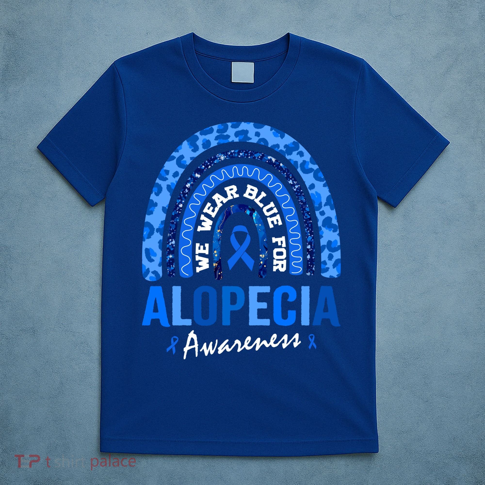 Hair Loss Areata Blue Lopecia Awareness Gift T-Shirt