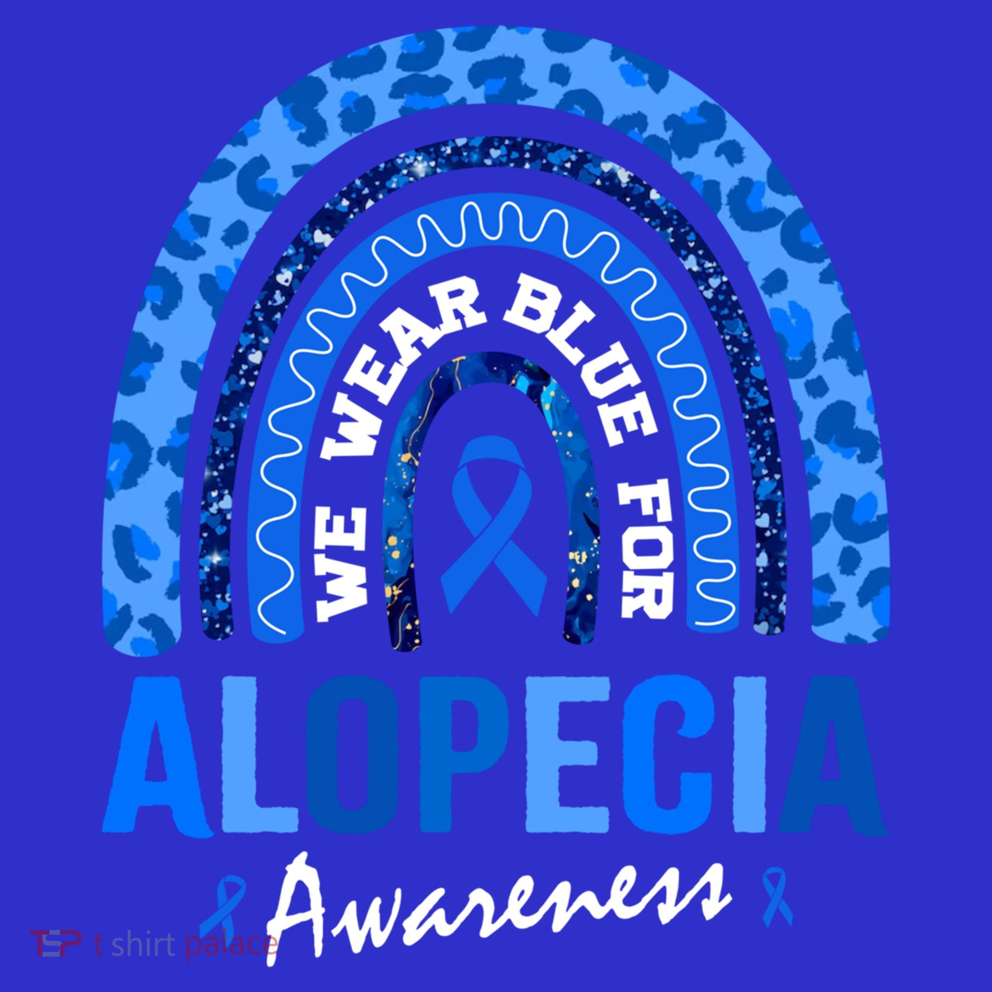 Hair Loss Areata Blue Lopecia Awareness Gift T-Shirt