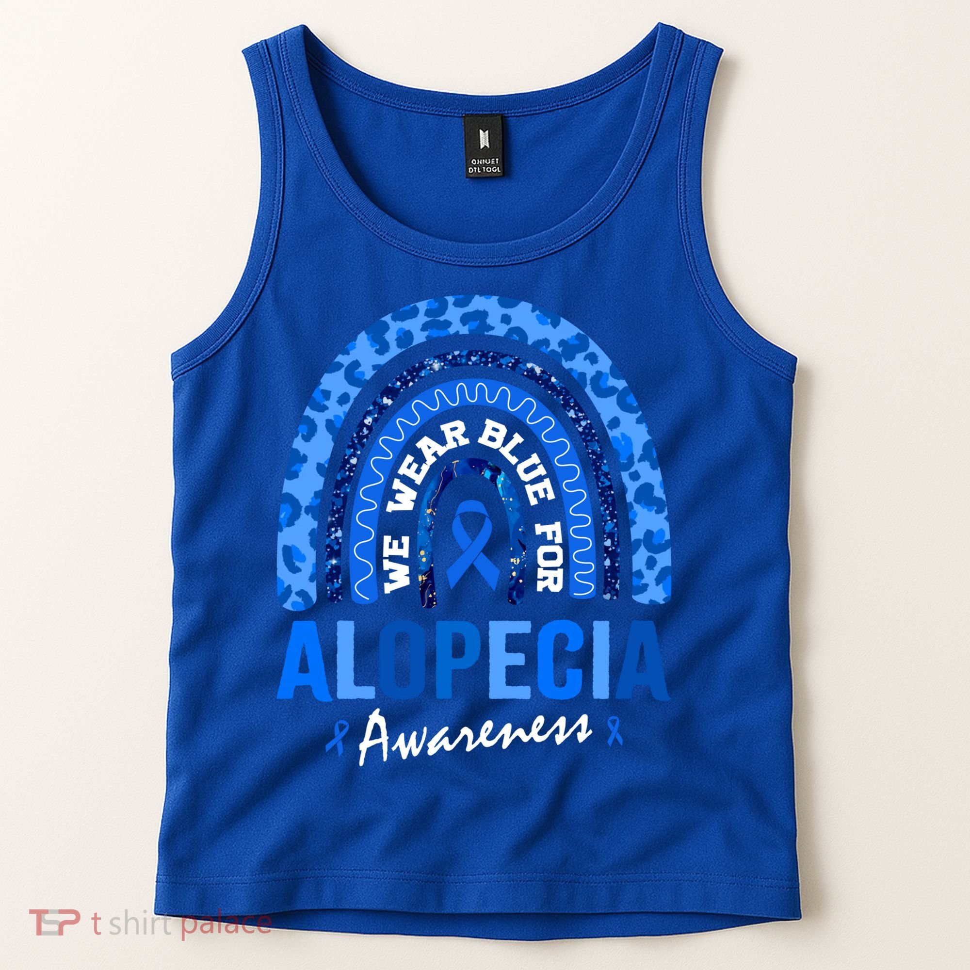 Hair Loss Areata Blue Lopecia Awareness Gift Tank Top