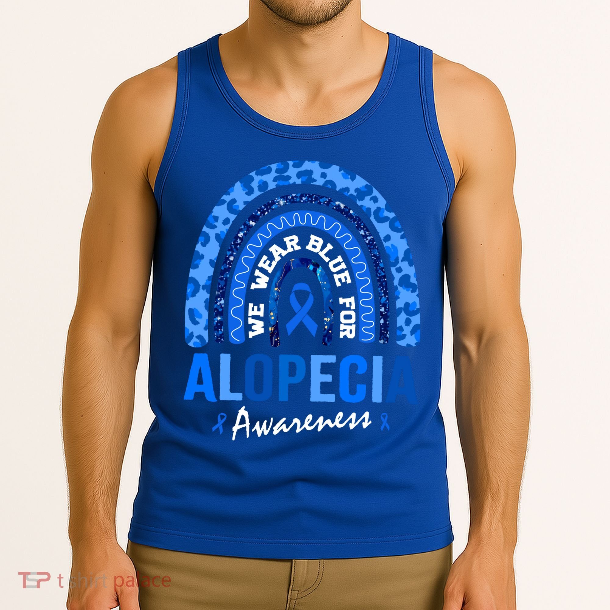 Hair Loss Areata Blue Lopecia Awareness Gift Tank Top