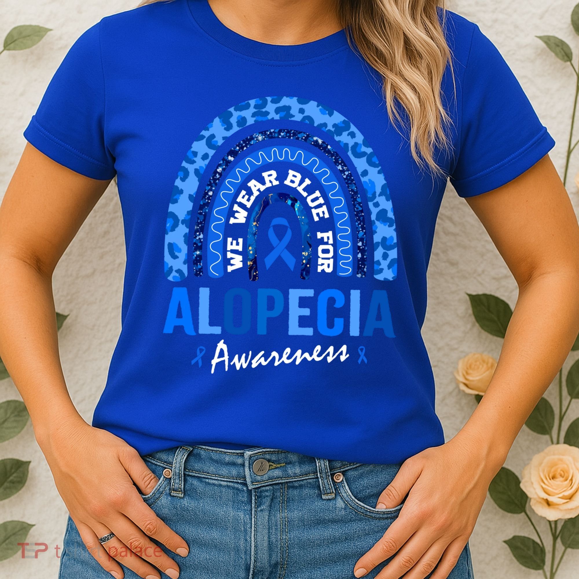 Hair Loss Areata Blue Lopecia Awareness Gift Women's T-Shirt