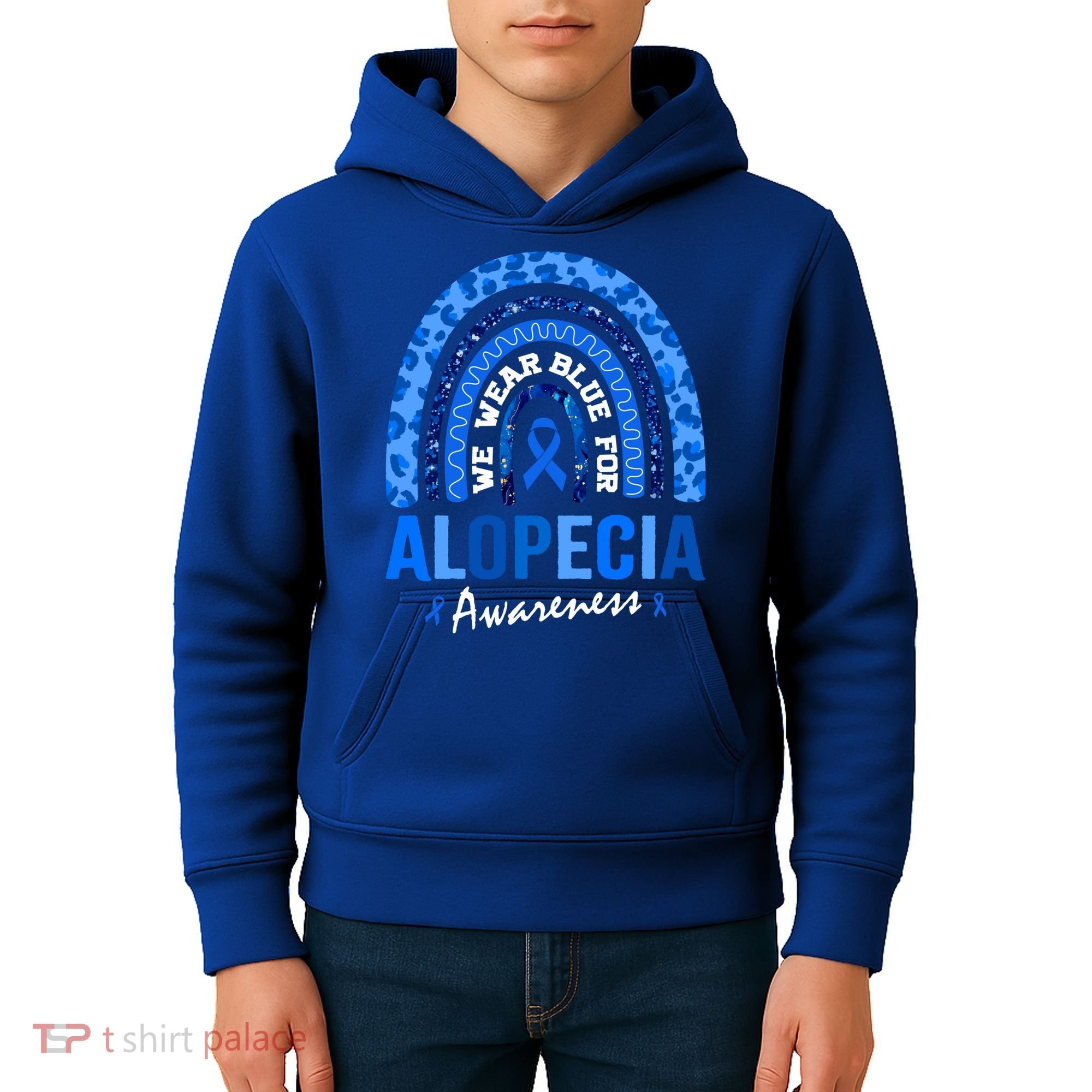 Hair Loss Areata Blue Lopecia Awareness Gift Kids Hoodie