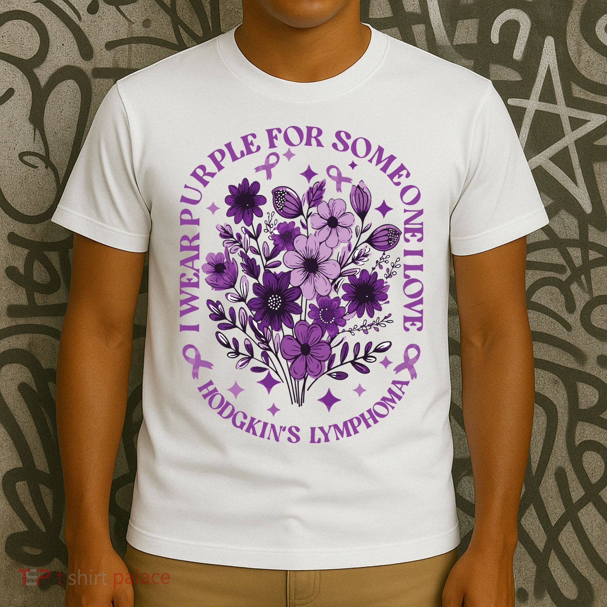 Hodgkin‘S Lymphoma Awareness Wildflower I Wear Purple For Hodgkin‘S T-Shirt