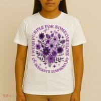 Hodgkin‘S Lymphoma Awareness Wildflower I Wear Purple For Hodgkin‘S T-Shirt thumb 4