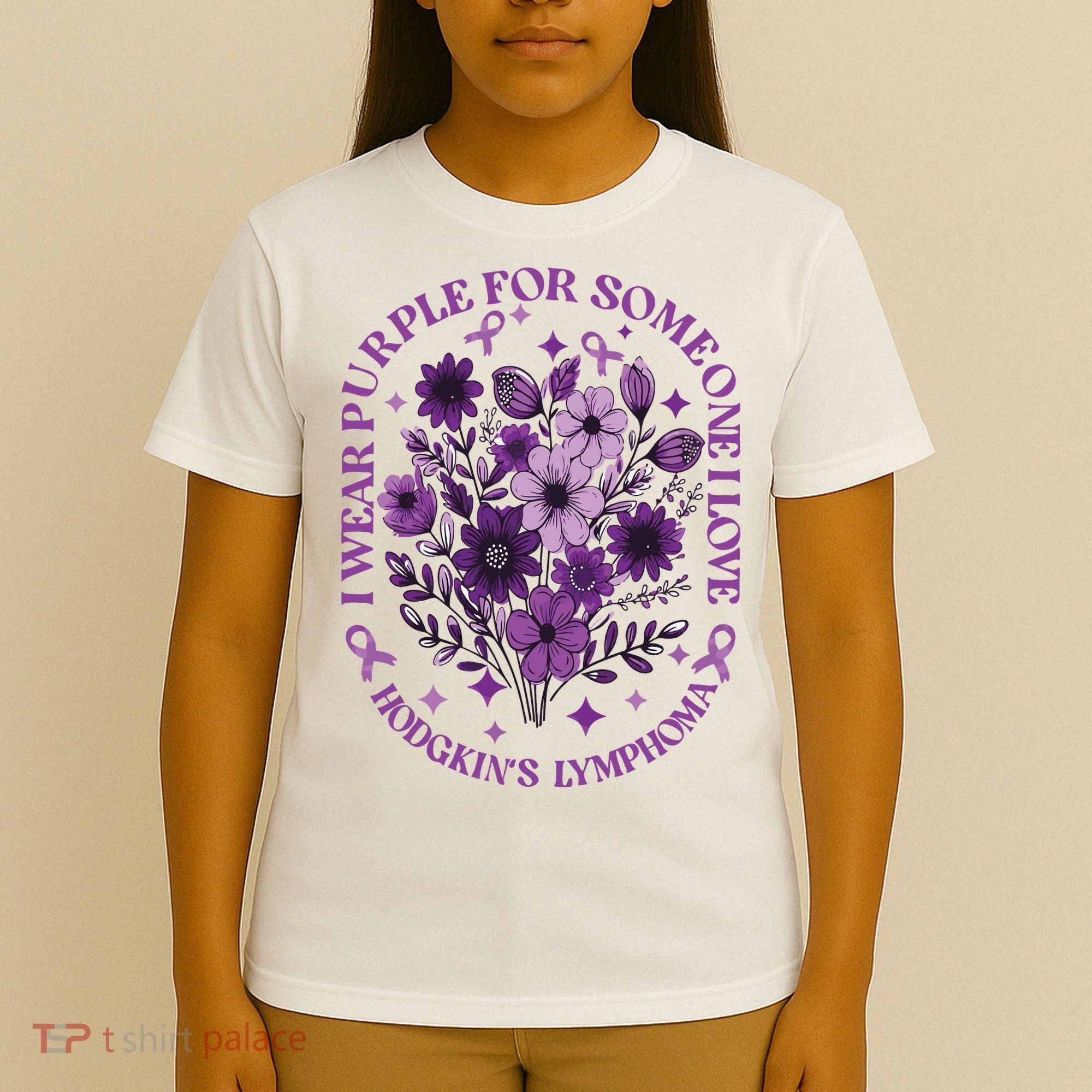 Hodgkin‘S Lymphoma Awareness Wildflower I Wear Purple For Hodgkin‘S T-Shirt