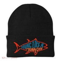 Hung Like A Tuna Can Funny Retro Beanie thumb 0