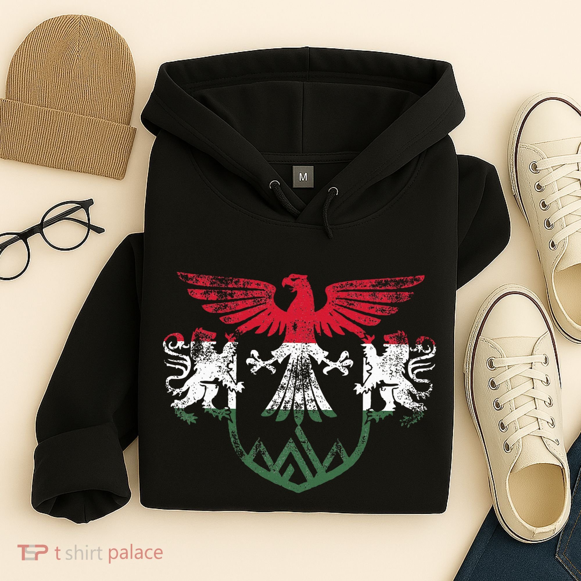 Hungary Lions And Eagle Symbol Hungarian Flag Hoodie