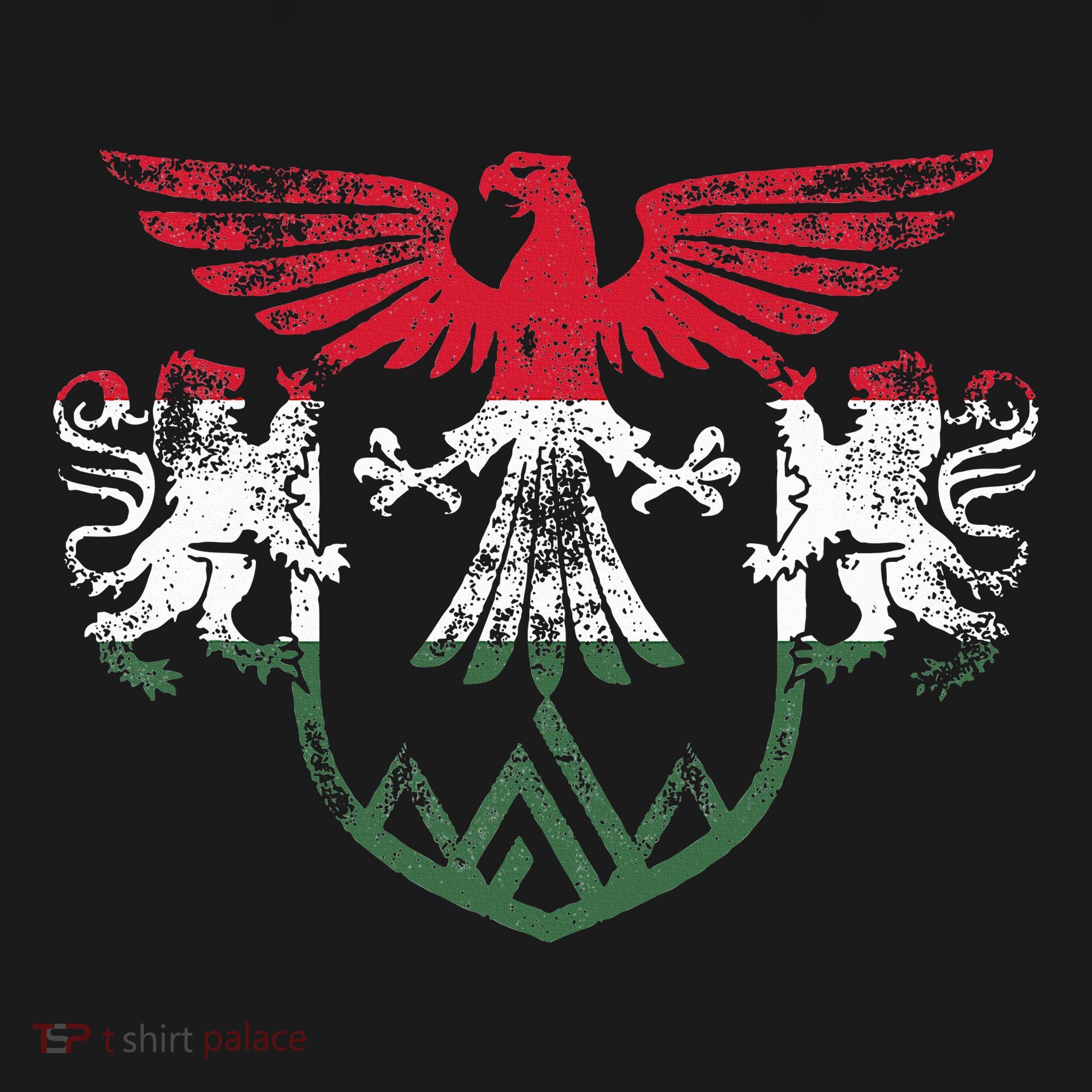 Hungary Lions And Eagle Symbol Hungarian Flag T-Shirt
