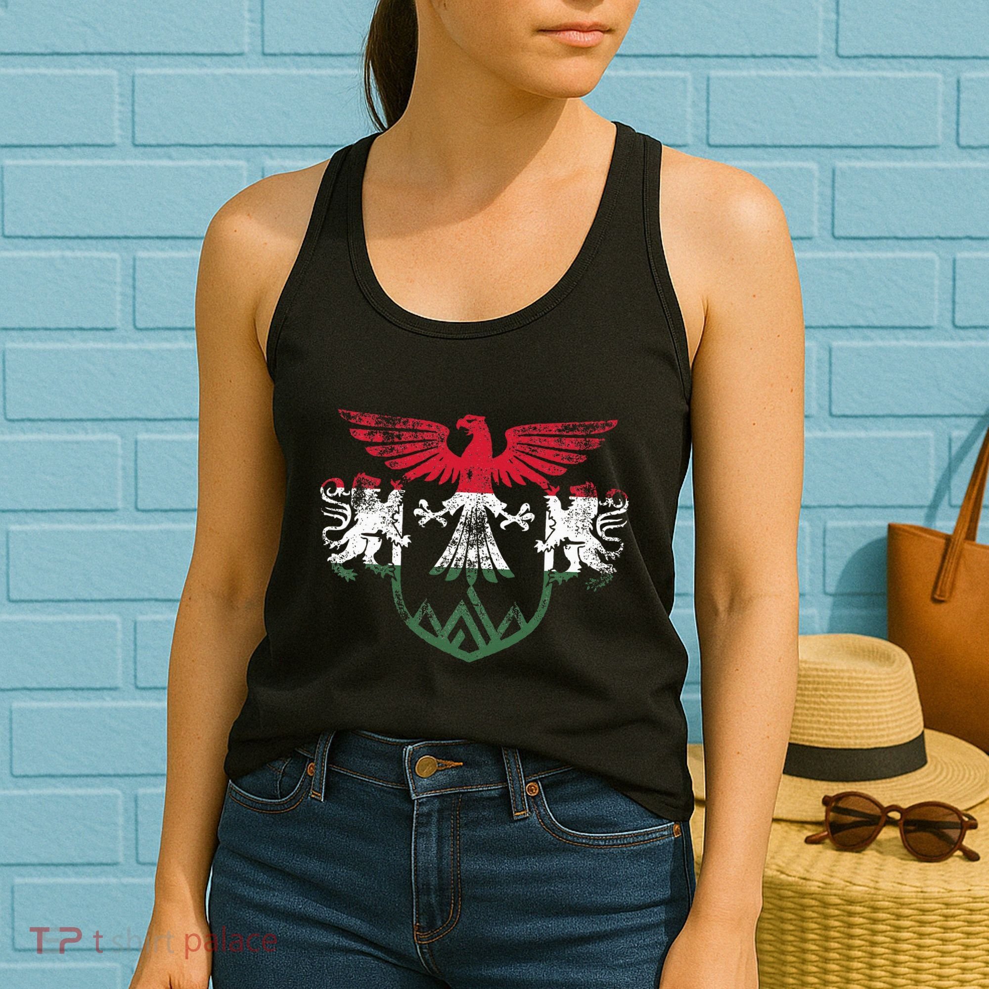 Hungary Lions And Eagle Symbol Hungarian Flag Women's Tank Top