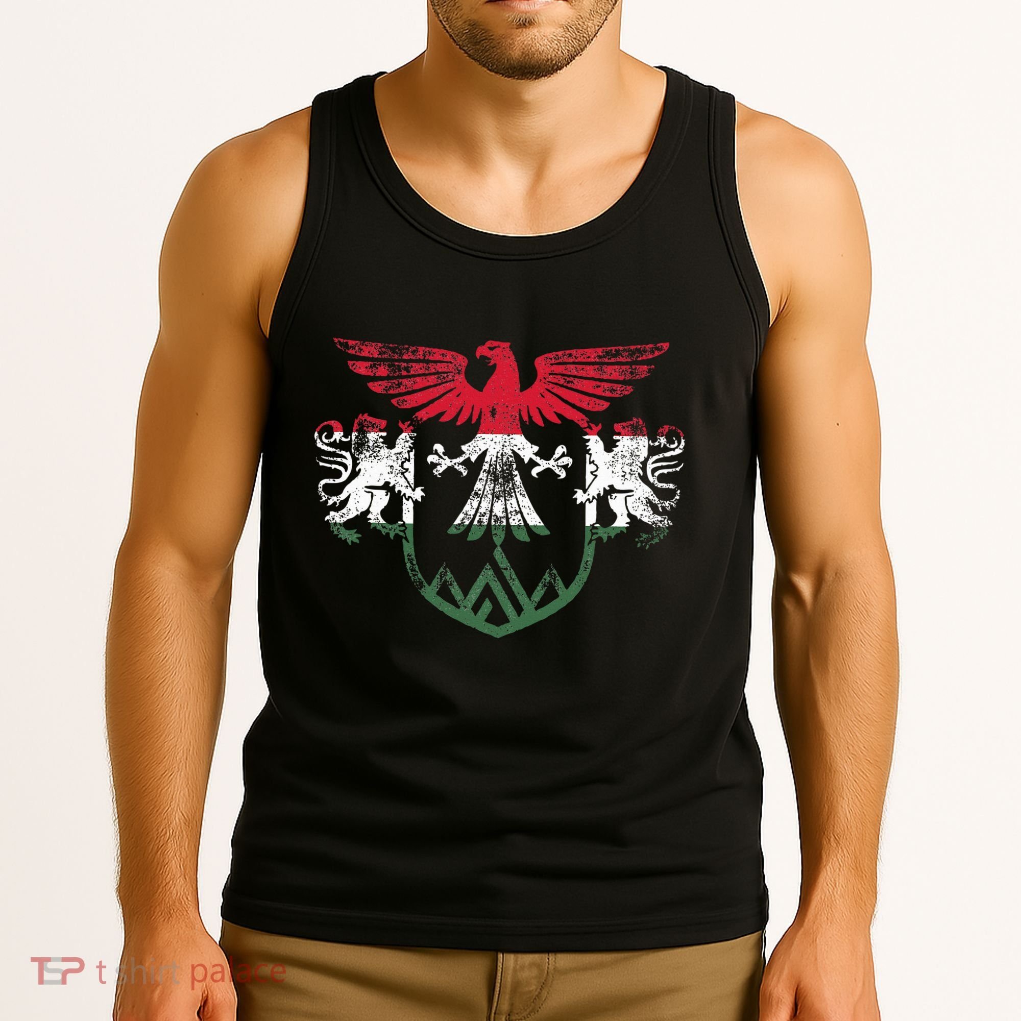 Hungary Lions And Eagle Symbol Hungarian Flag Tank Top