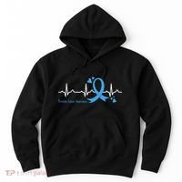 Heartbeat Light Blue Ribbon Prostate Cancer Awareness Hoodie thumb 0