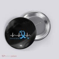 Heartbeat Light Blue Ribbon Prostate Cancer Awareness Button thumb 0