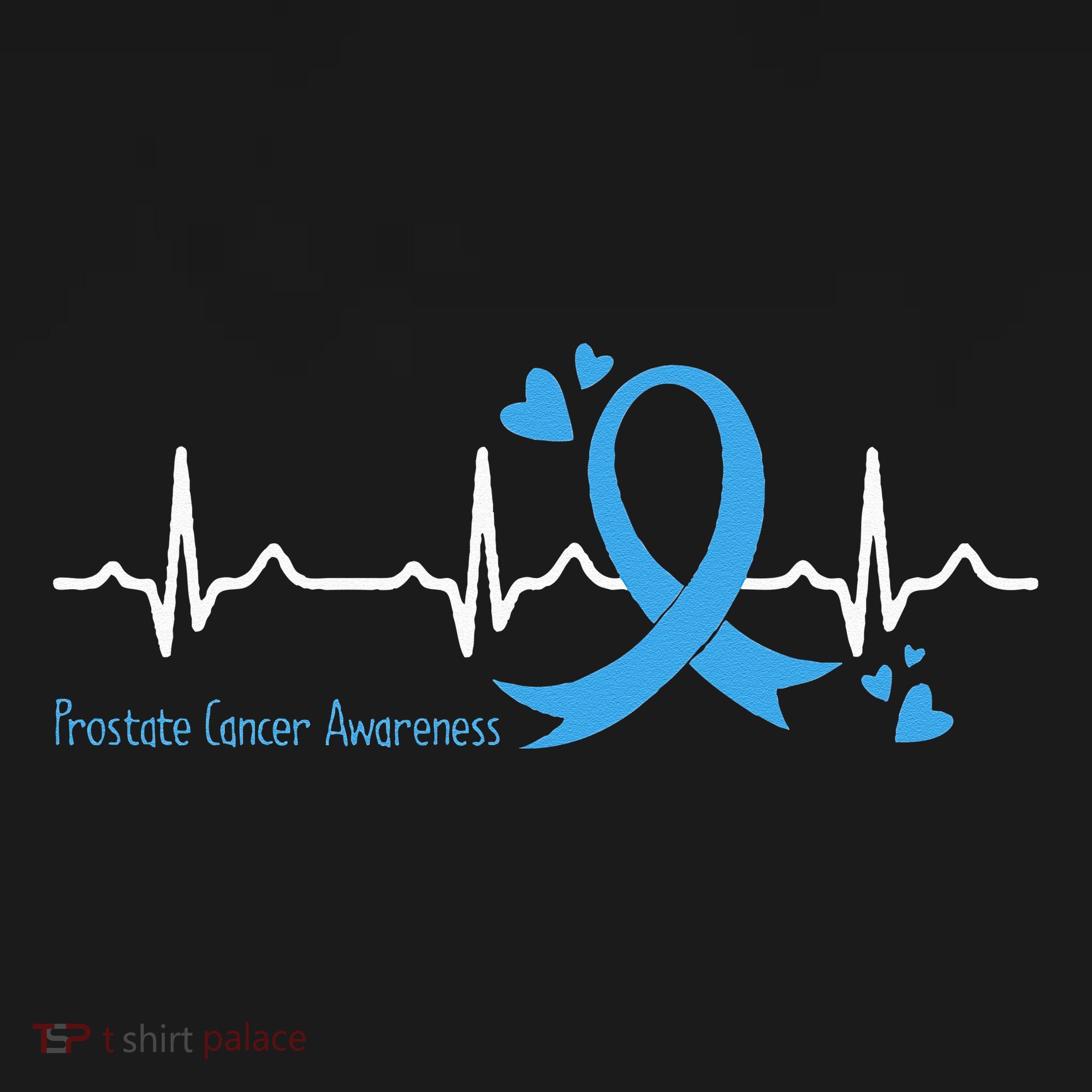 Heartbeat Light Blue Ribbon Prostate Cancer Awareness Women's Hoodie