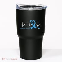 Heartbeat Light Blue Ribbon Prostate Cancer Awareness Tumbler thumb 0