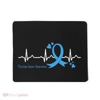 Heartbeat Light Blue Ribbon Prostate Cancer Awareness Mousepad thumb 0