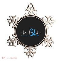 Heartbeat Light Blue Ribbon Prostate Cancer Awareness Ornament thumb 0