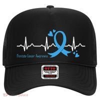 Heartbeat Light Blue Ribbon Prostate Cancer Awareness Hat thumb 0