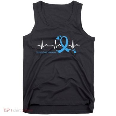 Heartbeat Light Blue Ribbon Prostate Cancer Awareness Tank Top