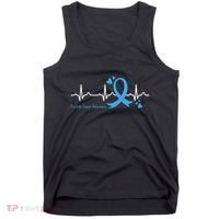 Heartbeat Light Blue Ribbon Prostate Cancer Awareness Tank Top thumb 0