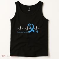Heartbeat Light Blue Ribbon Prostate Cancer Awareness Tank Top thumb 2