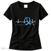 Heartbeat Light Blue Ribbon Prostate Cancer Awareness Women's T-Shirt thumb 0