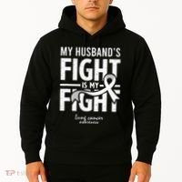 Husband Lung Cancer Awareness Survivor Support Son Daughter Hoodie thumb 2