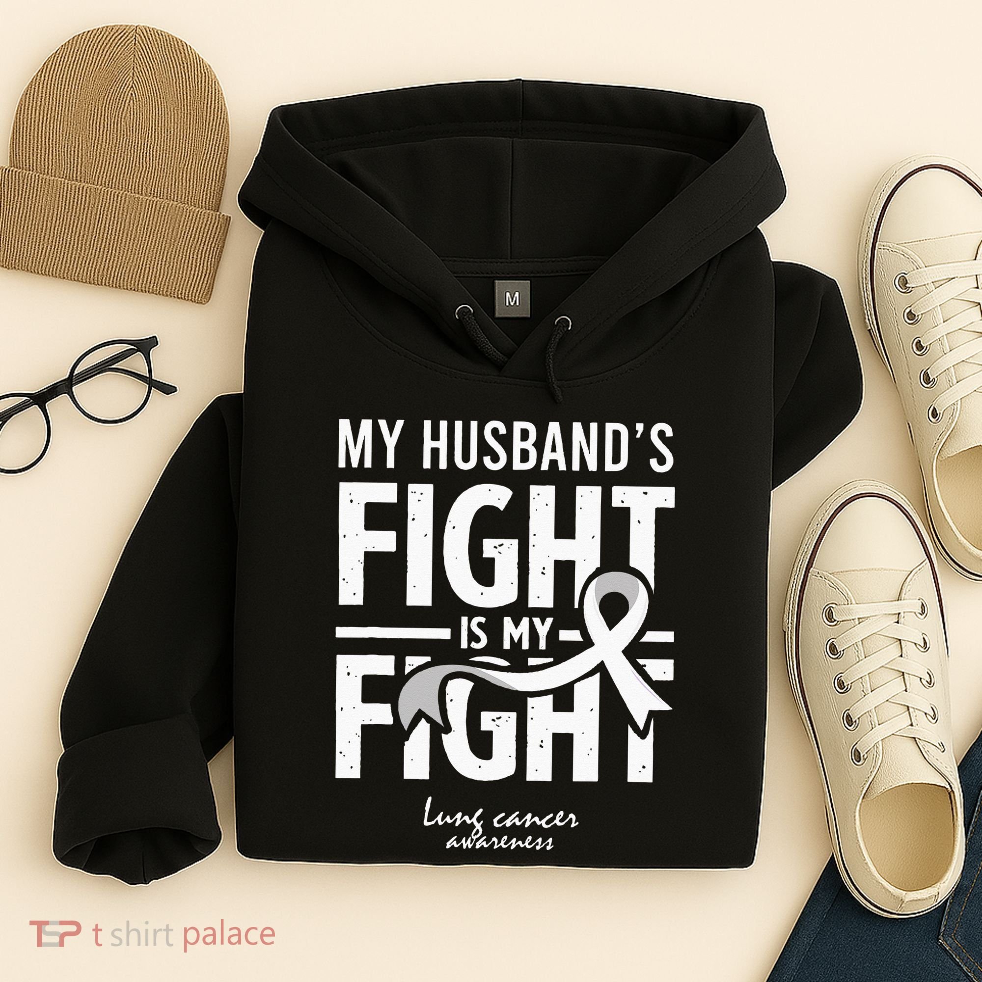 Husband Lung Cancer Awareness Survivor Support Son Daughter Hoodie