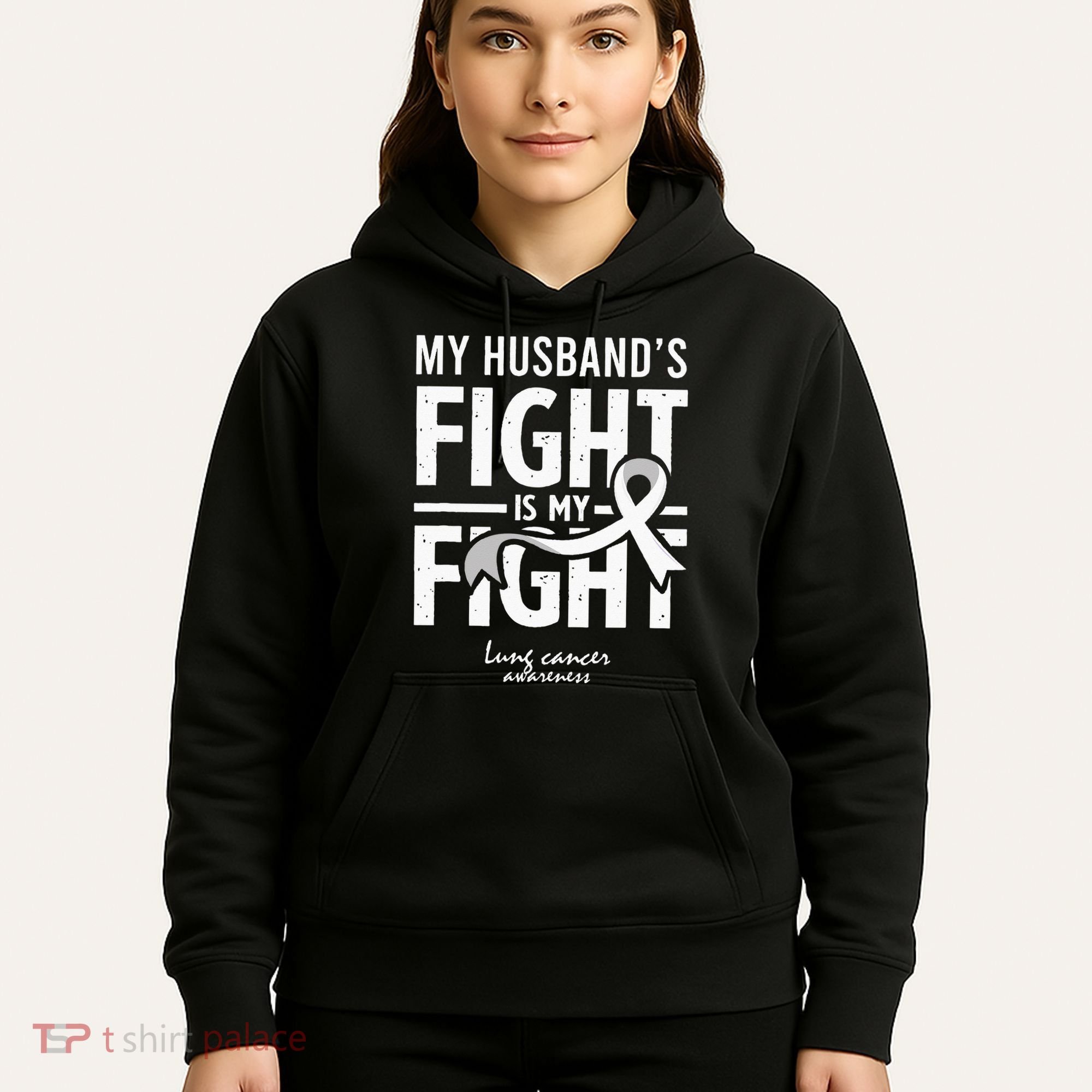 Husband Lung Cancer Awareness Survivor Support Son Daughter Hoodie