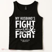 Husband Lung Cancer Awareness Survivor Support Son Daughter Tank Top thumb 2