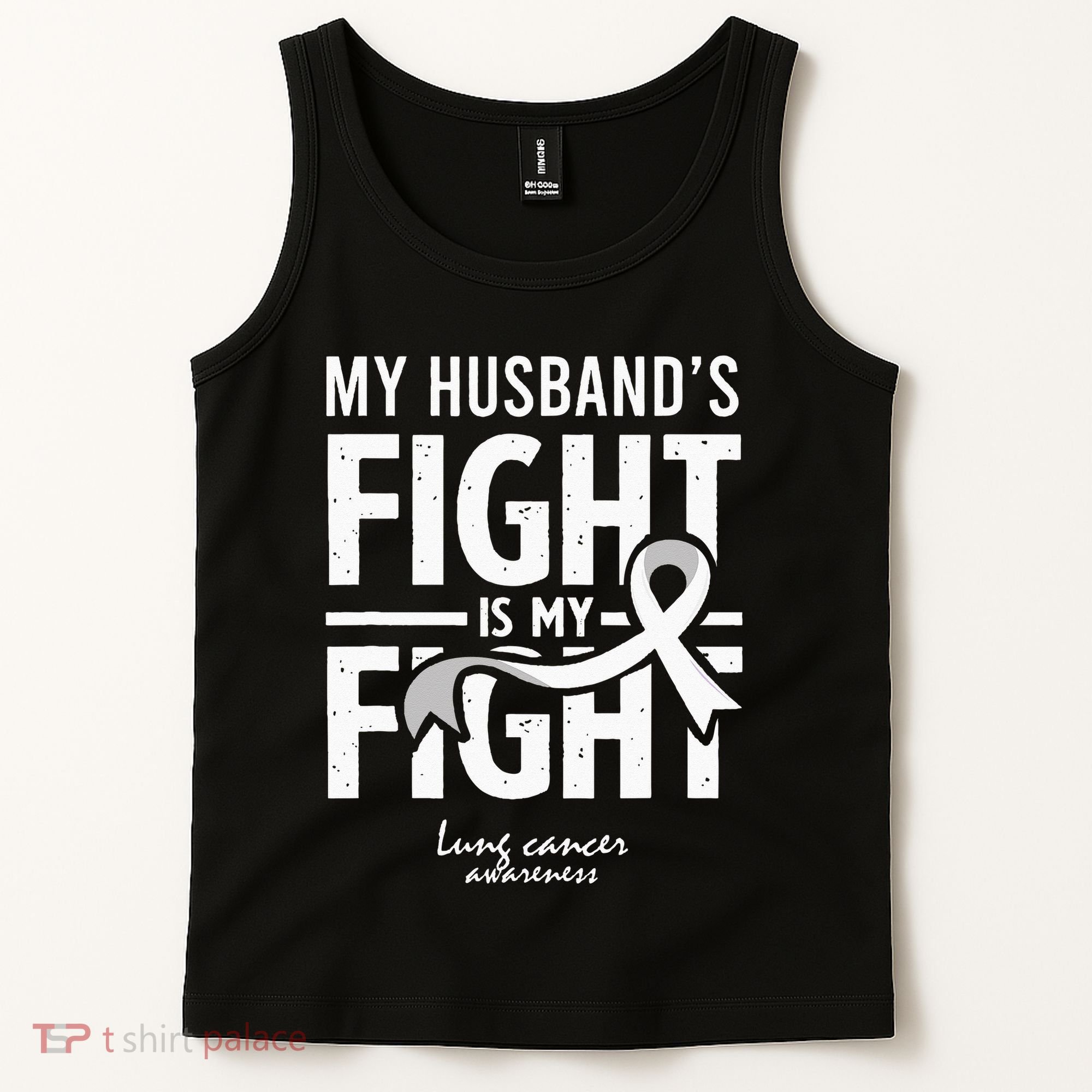 Husband Lung Cancer Awareness Survivor Support Son Daughter Tank Top
