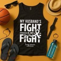 Husband Lung Cancer Awareness Survivor Support Son Daughter Tank Top thumb 4