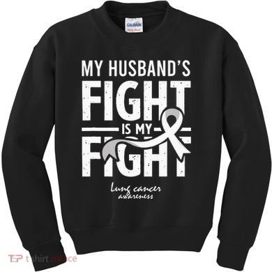 Husband Lung Cancer Awareness Survivor Support Son Daughter Kids Sweatshirt