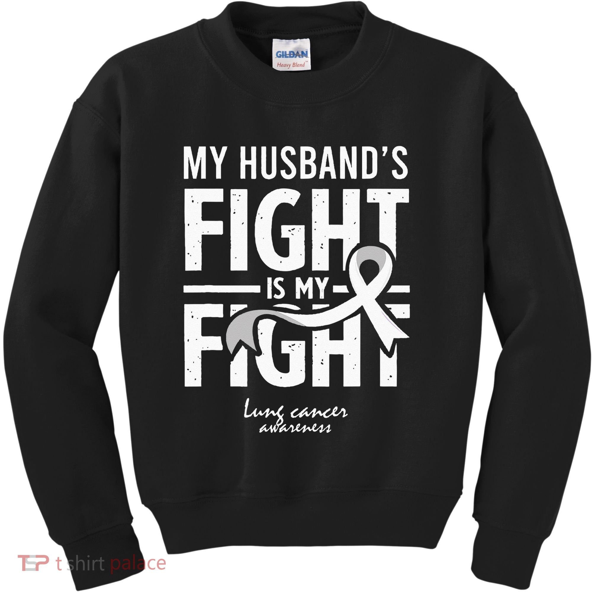 Husband Lung Cancer Awareness Survivor Support Son Daughter Kids Sweatshirt