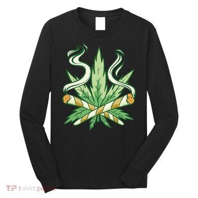 Hemp Leaf Cross Joint Long Sleeve Shirt