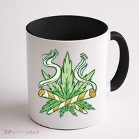 Hemp Leaf Cross Joint Coffee Mug thumb 1