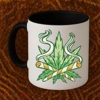 Hemp Leaf Cross Joint Coffee Mug thumb 2