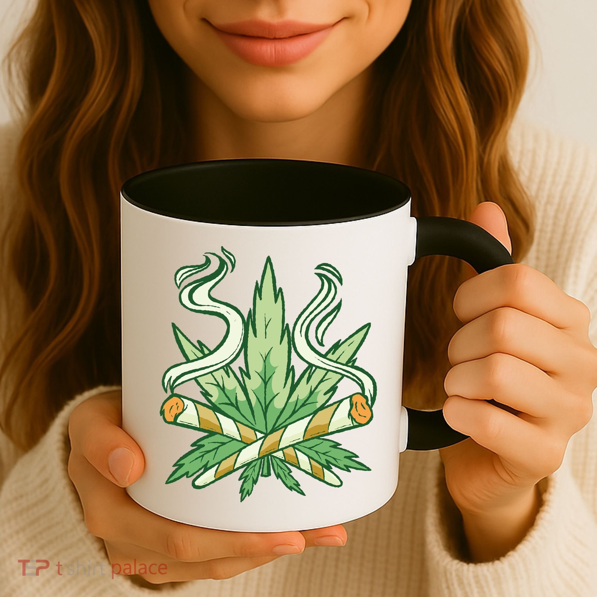 Hemp Leaf Cross Joint Coffee Mug