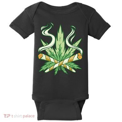 Hemp Leaf Cross Joint Baby Bodysuit