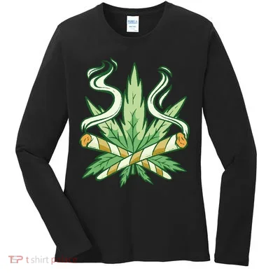 Hemp Leaf Cross Joint Women's Long Sleeve Shirt