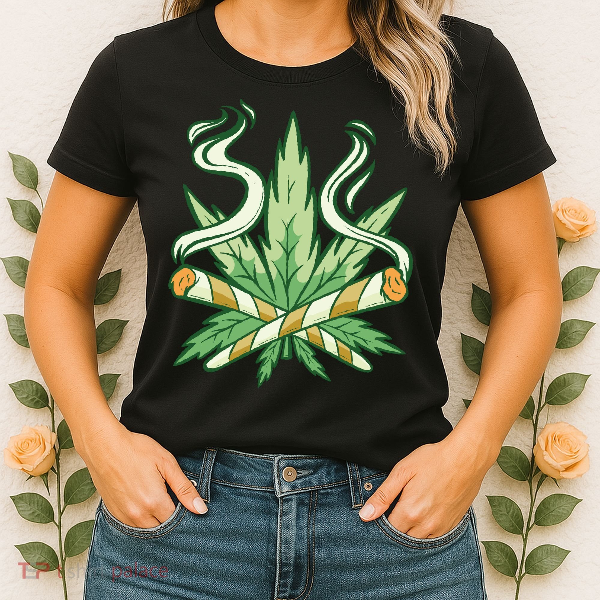Hemp Leaf Cross Joint Women's T-Shirt