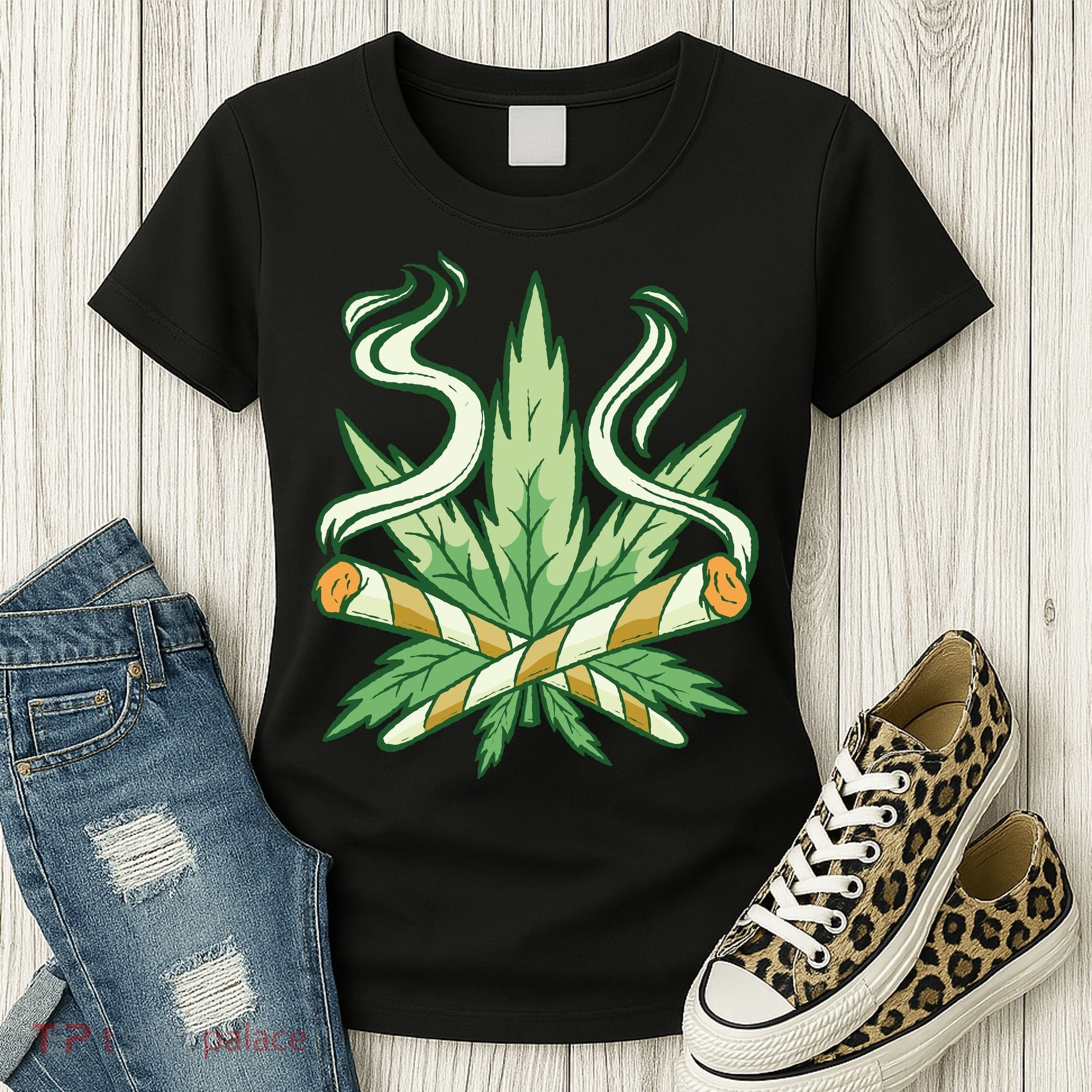 Hemp Leaf Cross Joint Women's T-Shirt