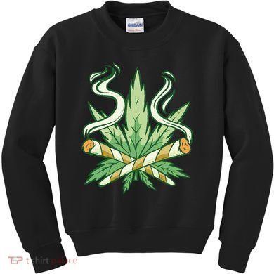 Hemp Leaf Cross Joint Kids Sweatshirt