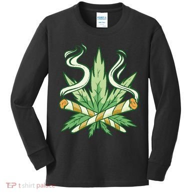Hemp Leaf Cross Joint Kids Long Sleeve Shirt