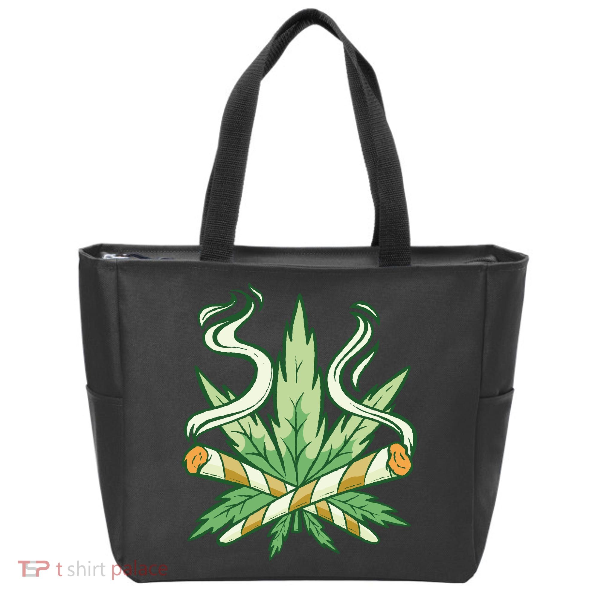 Hemp Leaf Cross Joint Tote Bag