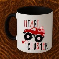 Heart Lover Crusher Truck Car Valentines Day Gift Coffee Mug thumb 2